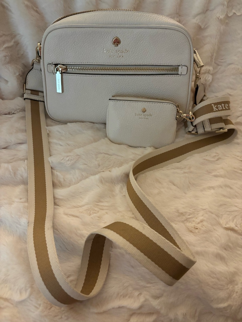 Kate Spade Emma Camera Crossbody Bag with Coin Pouch - Parchment